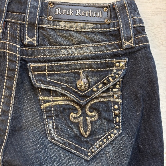 Rock Revival Noelie Jeans 26 Dark WAsh Low Rise - Picture 9 of 13